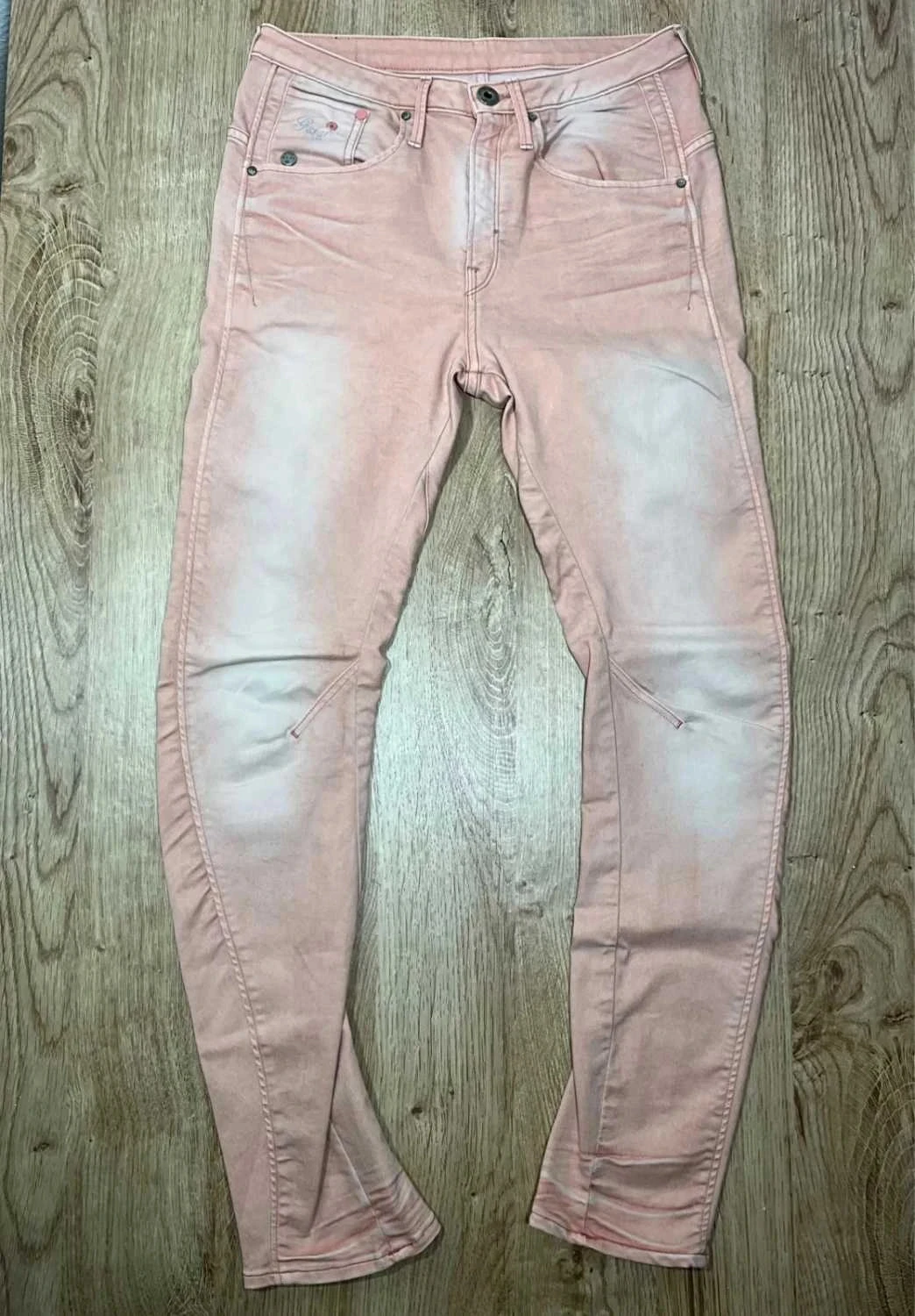 Jean G-star Raw 3301 ARC Femme S coupe Slim rose – photo 2